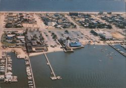 Aerial view of Ruddertowne from the Bay to the Atlantic Ocean Postcard
