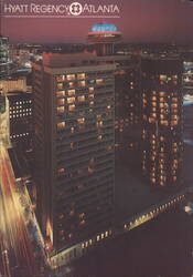 Hyatt Regency Atlanta at Night, Polaris Lounge Postcard