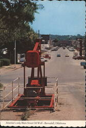 America's only Main Street Oil Well - Barnsdall, Oklahoma Postcard