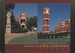 University of Oklahoma, Norman - Campus Buildings & Clock Tower Postcard