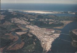 Aerial View of Reedsport, Oregon and the Umpqua River Postcard