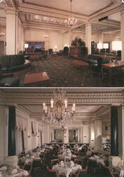 Mallory Hotel Lobby and Dining Room, Portland, OR Postcard