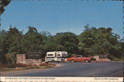 Entrance to Fort Stevens State Park Postcard