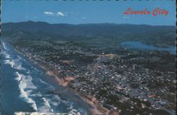 Aerial View of Lincoln City, Oregon Coastline Postcard