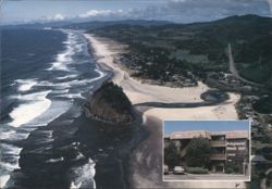 Proposal Rock Inn and Neskowin Coastline, Oregon Postcard
