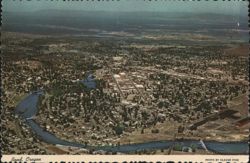 Aerial View of Bend, Oregon and Deschutes River Postcard