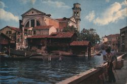 Squero di S. Trovaso, Venice Canal Scene Postcard