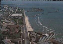 Aerial View: Shoreline Drive & T-Heads, Corpus Christi Postcard