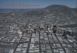 Aerial View of El Paso, Texas with Mountain Backdrop Postcard
