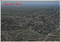 Aerial View of Downtown Amarillo, Texas Postcard
