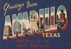 Greetings From AMARILLO TEXAS Postcard