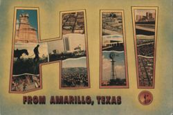Hi From Amarillo, Texas - Montage of Local Scenes Postcard