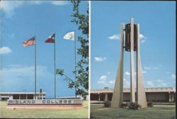 Midland College Entrance and Hodge Carillon Tower Postcard