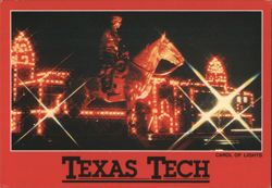 Texas Tech Carol of Lights, Will Rogers Statue Postcard