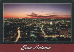 San Antonio Cityscape at Dusk Postcard