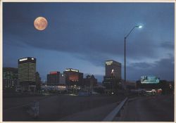 El Paso, Texas, "The International City" by Moonlight Postcard
