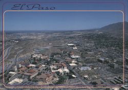 El Paso, Lower West Side, Rio Grande River & Sun Bowl Postcard