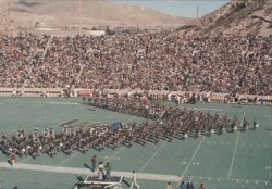 El Paso's Sun Bowl with Marching Band Performance Postcard