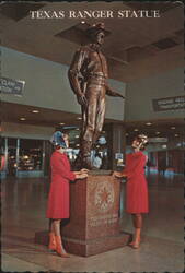 Texas Ranger Statue, Dallas Love Field Postcard