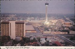 Night View of Tower of the Americas Postcard