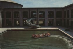 San Antonio Convention Center with Tour Boat & Spiral Staircase Postcard