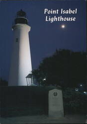 Point Isabel Lighthouse at Night Postcard
