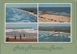 Port Aransas, Texas - Horace Caldwell Pier & Gulf Coast Views Postcard