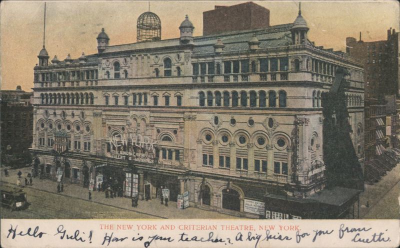 The New York and Criterion Theatre, New York
