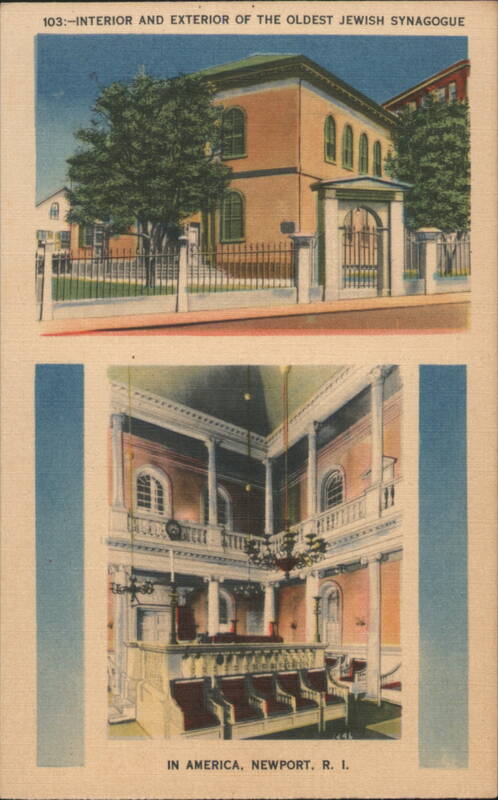 Interior and Exterior of the Oldest Jewish Synagogue Newport Rhode Island