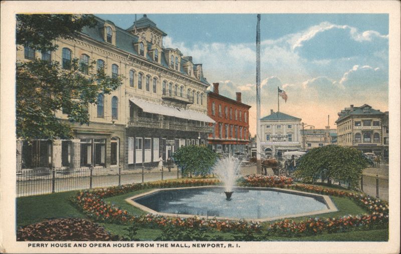 Perry House and Opera House from The Mall, Newport, RI Rhode Island