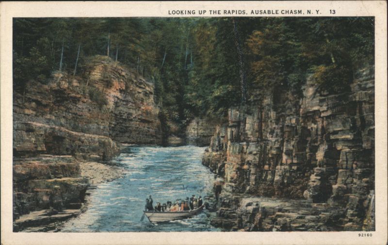 Looking Up the Rapids, Ausable Chasm, N. Y. New York