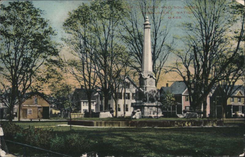 The Common and Soldiers' Monument, Natick, MA Massachusetts