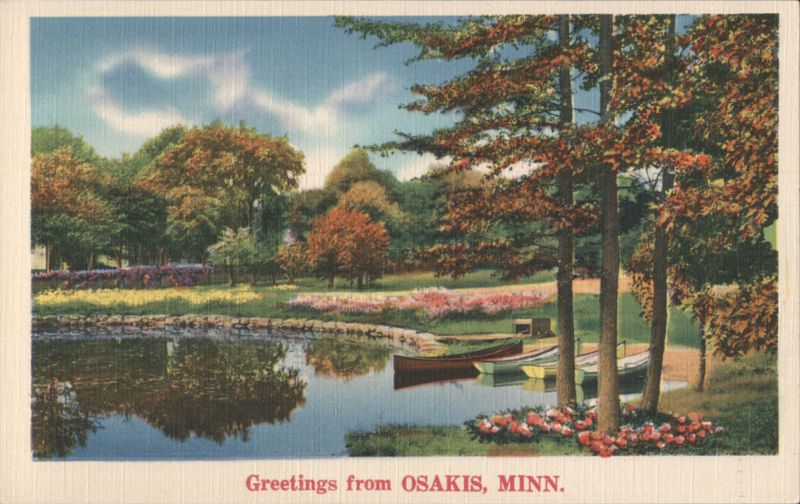 Lakeside Scene with Canoes, Osakis, MN Minnesota