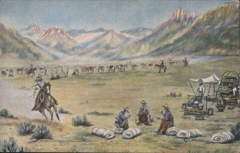 Cowboy Roundup with Chuck Wagon and Cattle Herd Kanab Utah
