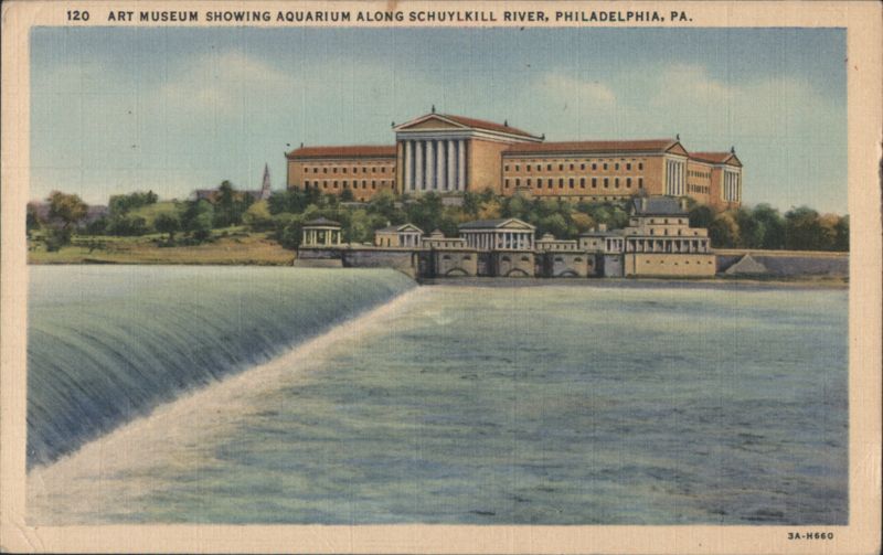 Art Museum and Aquarium along Schuylkill River, Philadelphia Pennsylvania