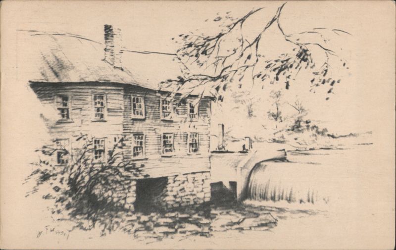 Sketch of the Groton Country Store, Route 119 Massachusetts