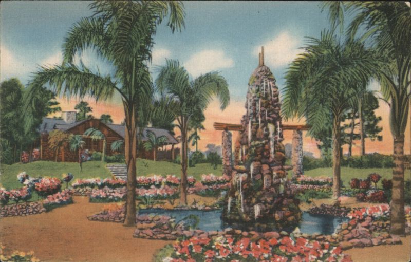Fountain and Administration Building, Ravine Gardens Palatka Florida