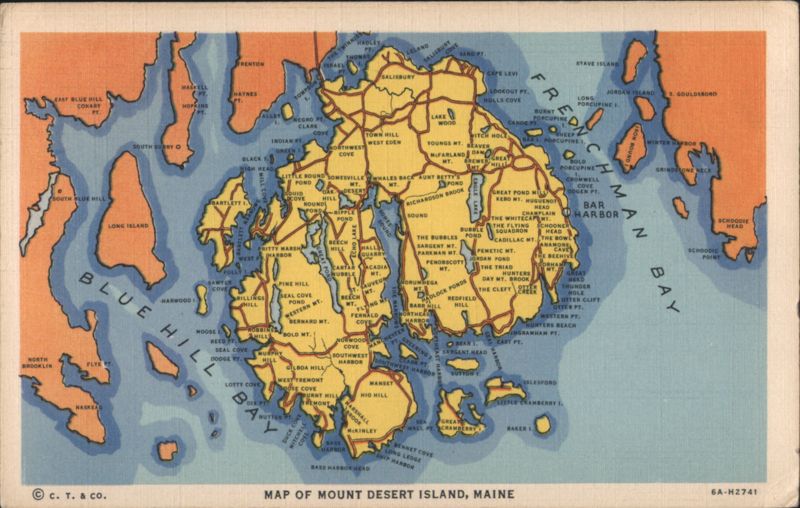 Map of Mount Desert Island, Maine