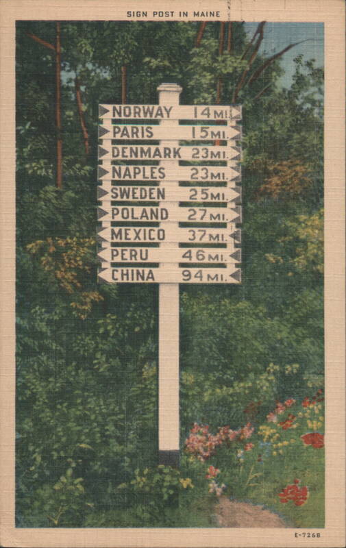 Sign Post In Maine