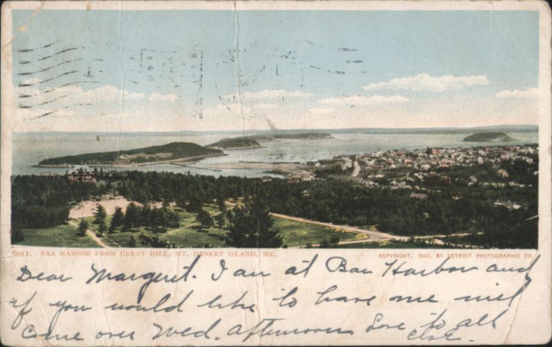 Bar Harbor from Great Hill, Mt. Desert Island, ME Maine
