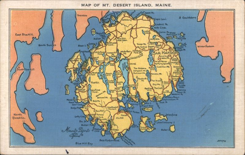 Map of Mt. Desert Island, Maine Mount Desert Island