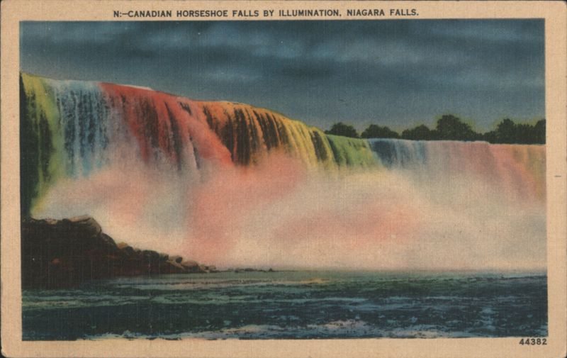 N:-Canadian Horseshoe Falls by Illumination, Niagara Falls. Canada