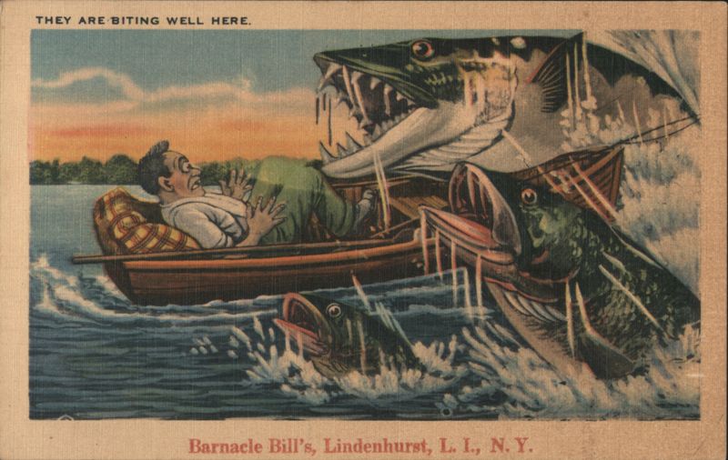 Exaggerated Fish Attack, Barnacle Bill's, Lindenhurst, NY New York