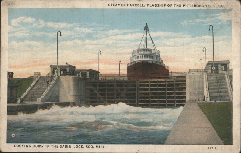 Steamer Farrell in Sabin Lock, Soo, MI Sault Ste. Marie Michigan
