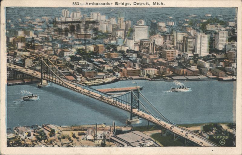 Ambassador Bridge, Detroit, Mich. Michigan