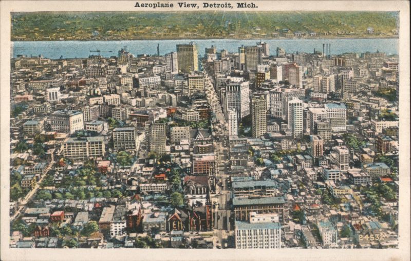 Aeroplane View, Detroit, Mich. Michigan