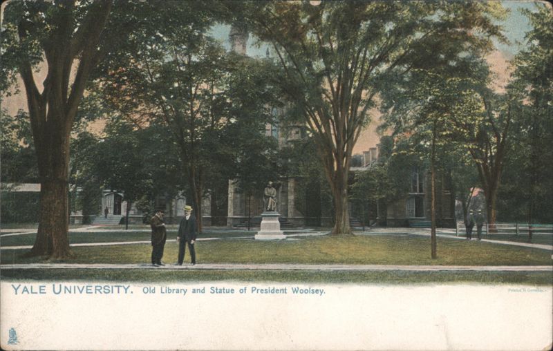 Yale University, Old Library and Statue of President Woolsey New Haven Connecticut