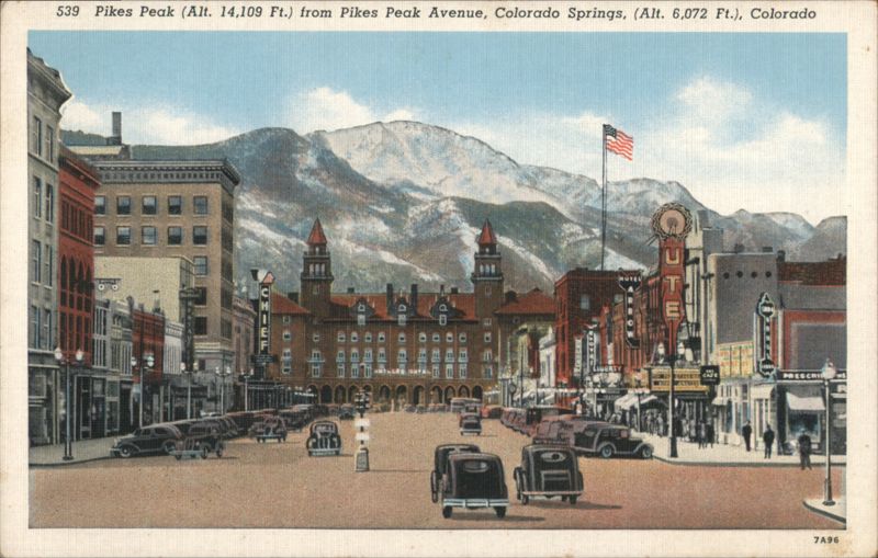 Pikes Peak from Pikes Peak Avenue, Colorado Springs