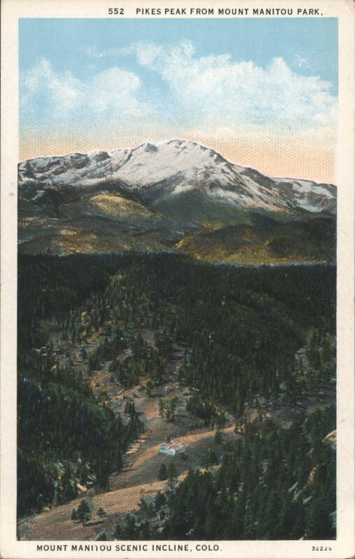 Pikes Peak from Mount Manitou Park, Scenic Incline Manitou Springs Colorado