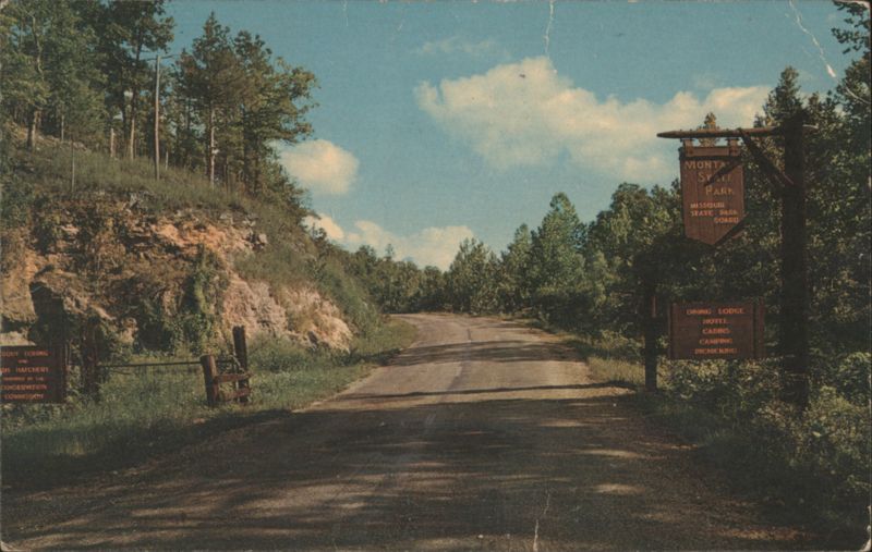 Entrance to Montauk State Park, Missouri Ozarks Brock